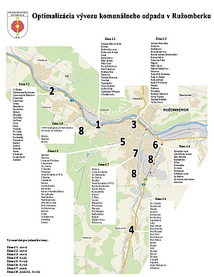 Optimalizácia vývozu komunálneho odpadu - mapa